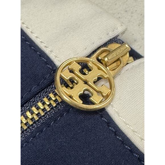 TORY BURCH XL Mya Navy Copper Colorblock Stretch Ponte Knit Sheath Dress - Picture 7 of 8